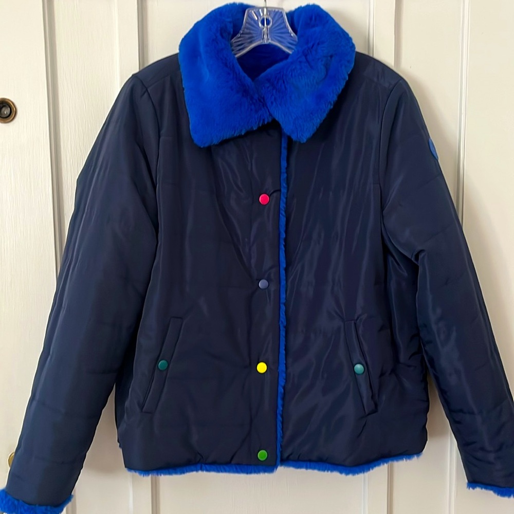 Reversible like new Paul Smith Navy/Electric Blue Jacket Quilted sz M